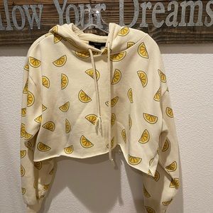 Lemon crop hooded sweatshirt